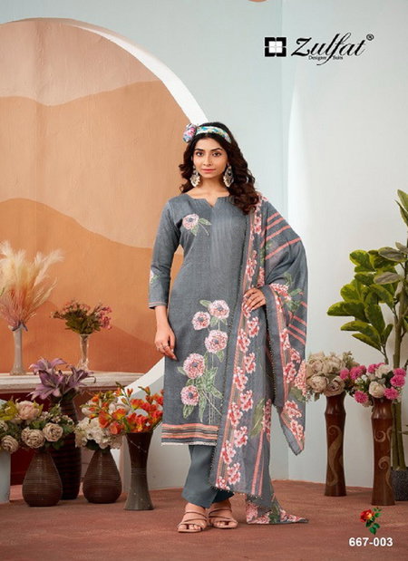Roshni By Zulfat Jam Cotton Printed Dress Material Wholesale Market Surat